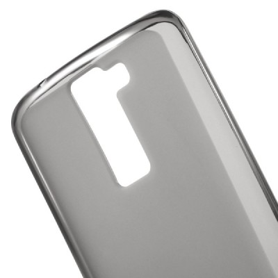 LG K8 (K350N) kieto silikono TPU skaidrus pilkas dėklas - nugarėlė / Priedai.lt