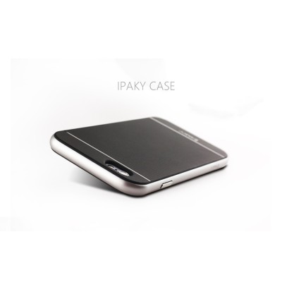 Apple iPhone 6 / 6s „IPAKY“ kieto silikono TPU juodas (sidabriniais apvadais) dėklas - nugarėlė / Priedai.lt