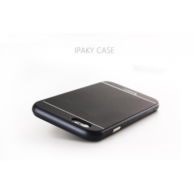 Apple iPhone 6 / 6s „IPAKY“ kieto silikono TPU juodas (juodais apvadais) dėklas - nugarėlė / Priedai.lt