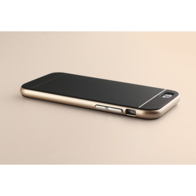 Apple iPhone 6 / 6s „IPAKY“ kieto silikono TPU juodas (auksiniais apvadais) dėklas - nugarėlė / Priedai.lt