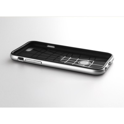 Apple iPhone 6 Plus / 6s Plus „IPAKY“ kieto silikono TPU juodas (sidabriniais apvadais) dėklas - nugarėlė / Priedai.lt