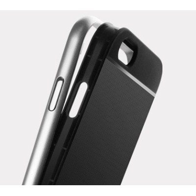 Apple iPhone 6 Plus / 6s Plus „IPAKY“ kieto silikono TPU juodas (sidabriniais apvadais) dėklas - nugarėlė / Priedai.lt