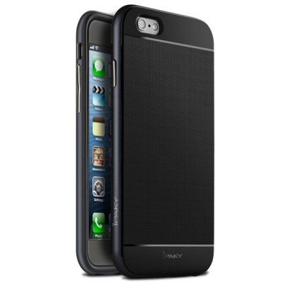 Apple iPhone 6 Plus / 6s Plus „IPAKY“ kieto silikono TPU juodas (juodais apvadais) dėklas - nugarėlė / Priedai.lt