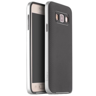 Samsung Galaxy A3 (A300) „IPAKY“ kieto silikono TPU juodas (sidabriniais apvadais) dėklas - nugarėlė / Priedai.lt
