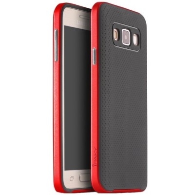 Samsung Galaxy A3 (A300) „IPAKY“ kieto silikono TPU juodas (raudonais apvadais) dėklas - nugarėlė / Priedai.lt
