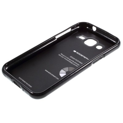 Samsung Galaxy J2 (J200) Mercury juodas kieto silikono tpu dėklas - nugarėlė / Priedai.lt