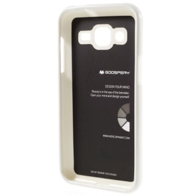 Samsung Galaxy J2 (J200) Mercury baltas kieto silikono tpu dėklas - nugarėlė / Priedai.lt