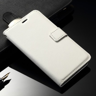 Samsung Galaxy J2 (J200) atverčiamas baltas odinis dėklas - piniginė / Priedai.lt