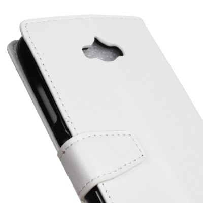 Asus Zenfone Max (ZC550KL) atverčiamas baltas odinis dėklas - piniginė / Priedai.lt