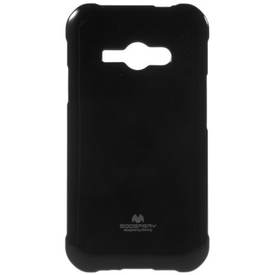Samsung Galaxy J1 Ace (J110) Mercury juodas kieto silikono tpu dėklas - nugarėlė / Priedai.lt