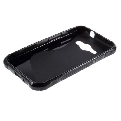 Samsung Galaxy J1 Ace (J110) juodas silikoninis dėklas (dėkliukas) bangelė / Priedai.lt