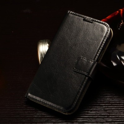 Samsung Galaxy Xcover 3 (G388) atverčiamas juodas odinis dėklas - piniginė / Priedai.lt