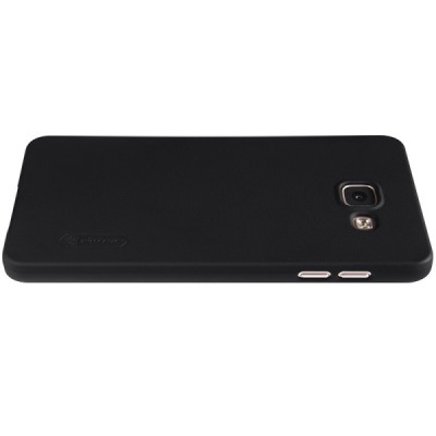 Samsung Galaxy A7 2016 (A710) Nillkin Frosted Shield juodas plastikinis dėklas + apsauginė ekrano plėvelė / Priedai.lt
