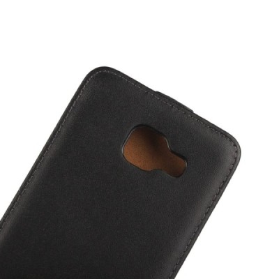Samsung Galaxy A5 2016 (A510) klasikinis vertikaliai atverčiamas juodas odinis dėklas / Priedai.lt
