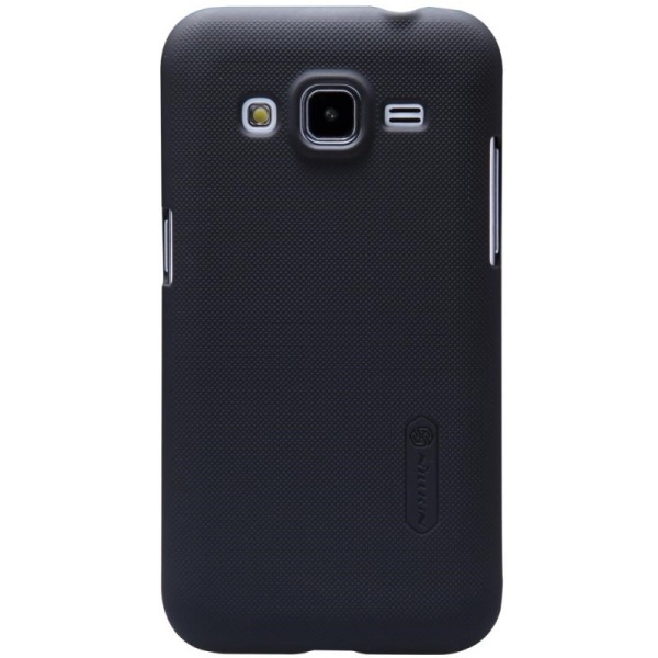 „Nillkin“ Frosted Shield dėklas - juodas + apsauginė ekrano plėvelė (Galaxy Core Prime)
