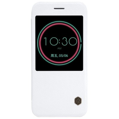 Prabangus „Nillkin“ Qin serijos baltas odinis atverčiamas HTC 10 (Lifestyle) dėklas / Priedai.lt