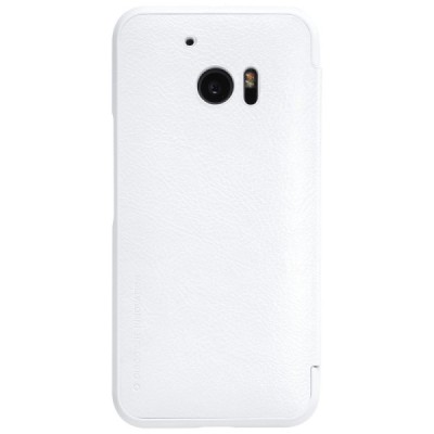 Prabangus „Nillkin“ Qin serijos baltas odinis atverčiamas HTC 10 (Lifestyle) dėklas / Priedai.lt