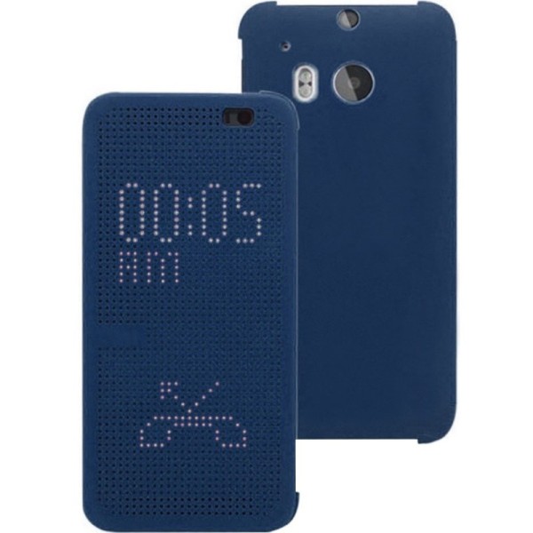 Atverčiamas „Dot View“ dėklas - mėlynas (One M8 / One M8s)