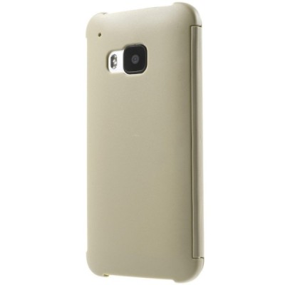 HTC One M9 Smart Dot View atverčiamas auksinis dėklas - knygutė / Priedai.lt