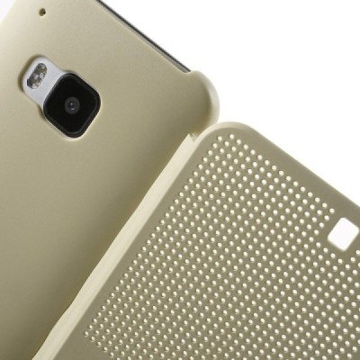 HTC One M9 Smart Dot View atverčiamas auksinis dėklas - knygutė / Priedai.lt