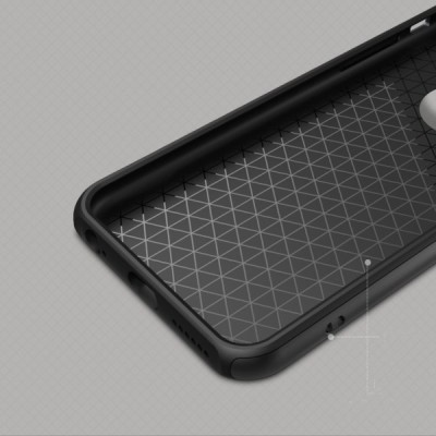„Rock“ Royce Kickstand sustiprintos apsaugos Apple iPhone 6 Plus (6s Plus) juodas pilkos spalvos apvadais kieto silikono (TPU) i