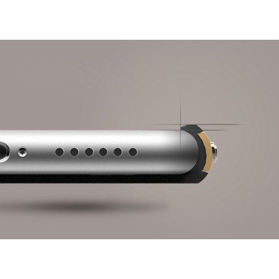 „Rock“ Royce Kickstand sustiprintos apsaugos Apple iPhone 6 (6s) juodas pilkos spalvos apvadais kieto silikono (TPU) ir plastiko