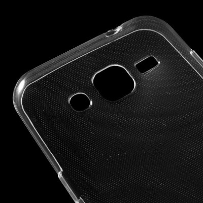 Samsung Galaxy J2 (J200) skaidrus (permatomas) kieto silikono TPU ploniausias pasaulyje dėklas / Priedai.lt