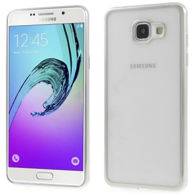 Samsung Galaxy A5 2016 (A510) silikoninis skaidrus TPU sidabrinis dėklas / Priedai.lt