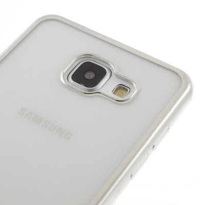 Samsung Galaxy A5 2016 (A510) silikoninis skaidrus TPU sidabrinis dėklas / Priedai.lt