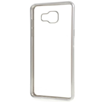 Samsung Galaxy A5 2016 (A510) silikoninis skaidrus TPU sidabrinis dėklas / Priedai.lt
