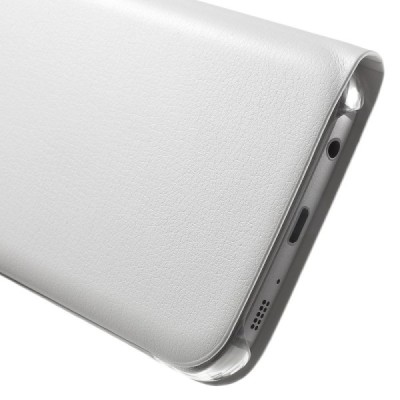 Samsung Galaxy S7 (G930) baltas odinis atverčiamas Smart Wallet dėklas - piniginė / Priedai.lt