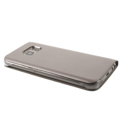 Samsung Galaxy S7 (G930) auksinis odinis atverčiamas Smart Wallet dėklas - piniginė / Priedai.lt