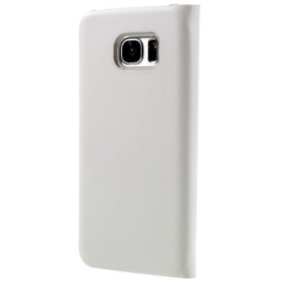 Samsung Galaxy S7 Edge (G935) baltas odinis atverčiamas Smart Wallet dėklas - piniginė / Priedai.lt