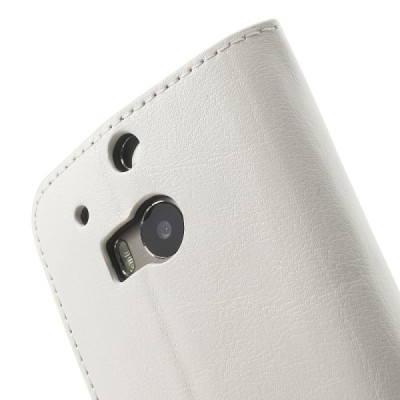 „Crazy Horse“ HTC One M8 baltas odinis atverčiamas dėklas/ Priedai.lt