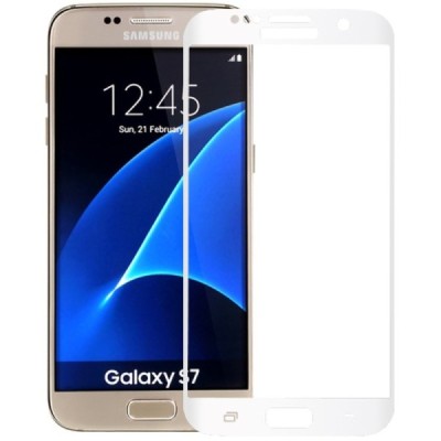 Samsung Galaxy S7 (G930) „Amorus“ 9H Tempered Glass sustiprintos apsaugos baltas pilnai dengiantis apsauginis ekrano stiklas 0,2