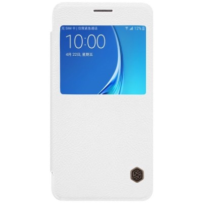 Prabangus „Nillkin“ Qin serijos baltas odinis atverčiamas Samsung Galaxy J5 2016 (J510) dėklas / Priedai.lt
