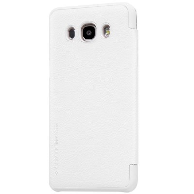 Prabangus „Nillkin“ Qin serijos baltas odinis atverčiamas Samsung Galaxy J5 2016 (J510) dėklas / Priedai.lt