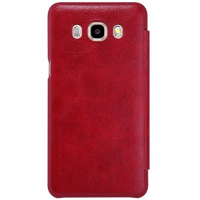 Prabangus „Nillkin“ Qin serijos raudonas odinis atverčiamas Samsung Galaxy J5 2016 (J510) dėklas / Priedai.lt