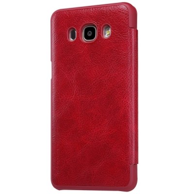 Prabangus „Nillkin“ Qin serijos raudonas odinis atverčiamas Samsung Galaxy J5 2016 (J510) dėklas / Priedai.lt