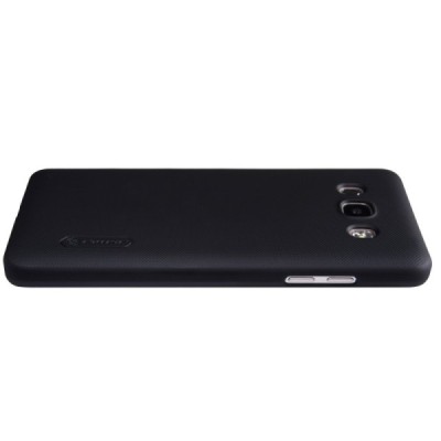 Samsung Galaxy J5 2016 (J510) Nillkin Frosted Shield juodas plastikinis dėklas + apsauginė ekrano plėvelė / Priedai.lt