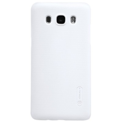 Samsung Galaxy J5 2016 (J510) Nillkin Frosted Shield baltas plastikinis dėklas + apsauginė ekrano plėvelė / Priedai.lt