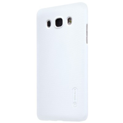 Samsung Galaxy J5 2016 (J510) Nillkin Frosted Shield baltas plastikinis dėklas + apsauginė ekrano plėvelė / Priedai.lt