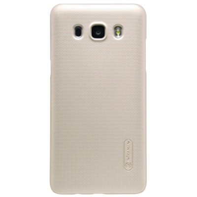 Samsung Galaxy J5 2016 (J510) Nillkin Frosted Shield auksinis plastikinis dėklas + apsauginė ekrano plėvelė / Priedai.lt