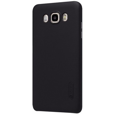 Samsung Galaxy J7 2016 (J710) Nillkin Frosted Shield juodas plastikinis dėklas + apsauginė ekrano plėvelė / Priedai.lt
