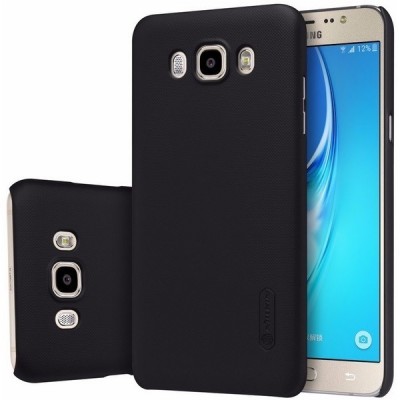 Samsung Galaxy J7 2016 (J710) Nillkin Frosted Shield juodas plastikinis dėklas + apsauginė ekrano plėvelė / Priedai.lt