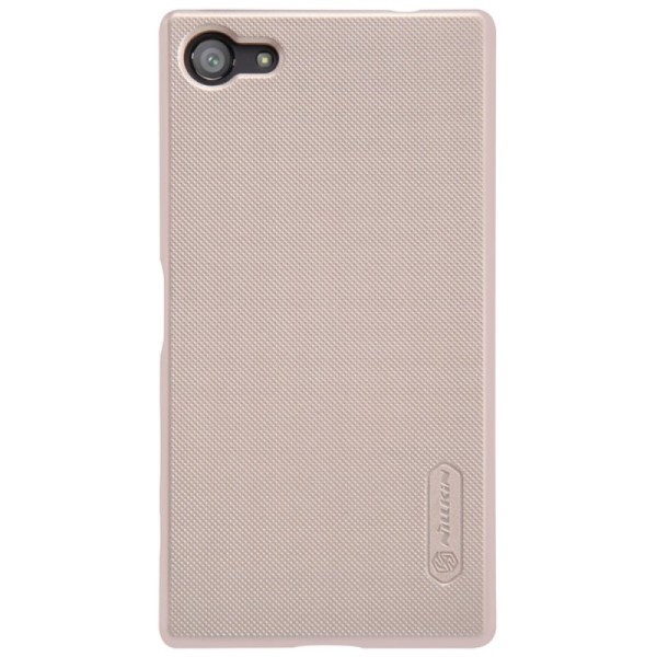 „Nillkin“ Frosted Shield dėklas - auksinis + apsauginė ekrano plėvelė (Xperia Z5 Compact)