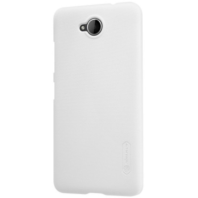 Microsoft Lumia 650 Nillkin Frosted Shield baltas plastikinis dėklas + apsauginė ekrano plėvelė / Priedai.lt