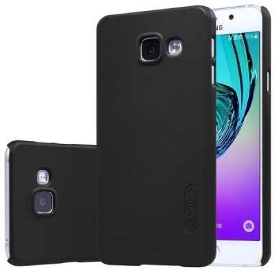 Samsung Galaxy A3 2016 (A310) Nillkin Frosted Shield juodas plastikinis dėklas + apsauginė ekrano plėvelė / Priedai.lt