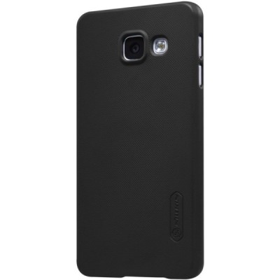 Samsung Galaxy A3 2016 (A310) Nillkin Frosted Shield juodas plastikinis dėklas + apsauginė ekrano plėvelė / Priedai.lt