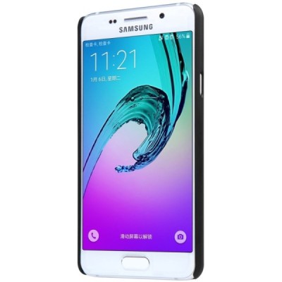 Samsung Galaxy A3 2016 (A310) Nillkin Frosted Shield juodas plastikinis dėklas + apsauginė ekrano plėvelė / Priedai.lt